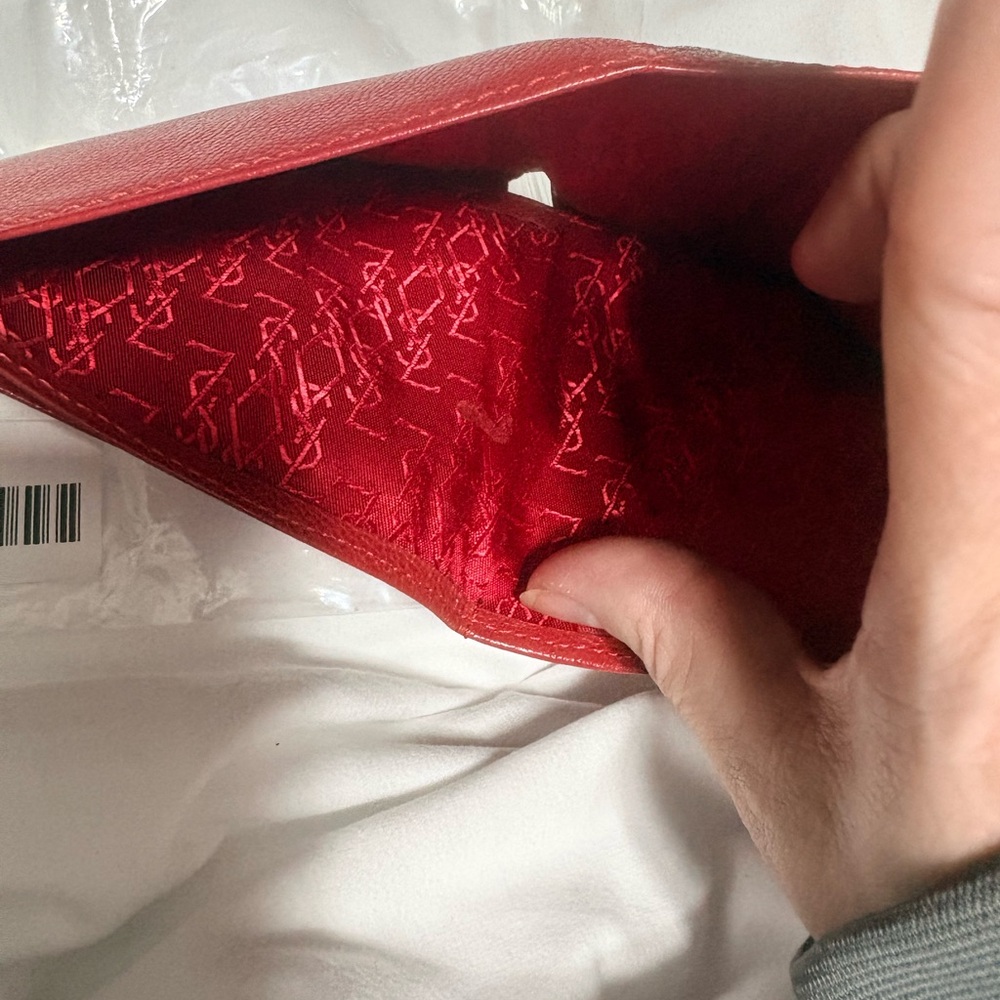 Yves Saint Laurent Red Leather Wallet NOT going lower. Will relist @ $260 soon - Picture 6 of 10